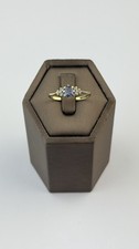 Topaz And Diamond 9ct Gold Ring , Vintage And Hallmarked
