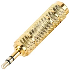 6.35mm 1/4" Female to 3.5mm 1/8" Male TRS Stereo Audio Headphone Mic Adapter