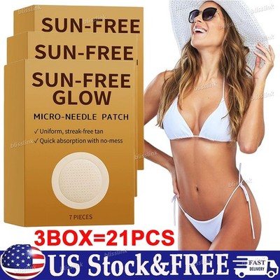 3x Sun Free Glow Microneedle Tanning Patches,Sunless Body Face Bronzing Sticke