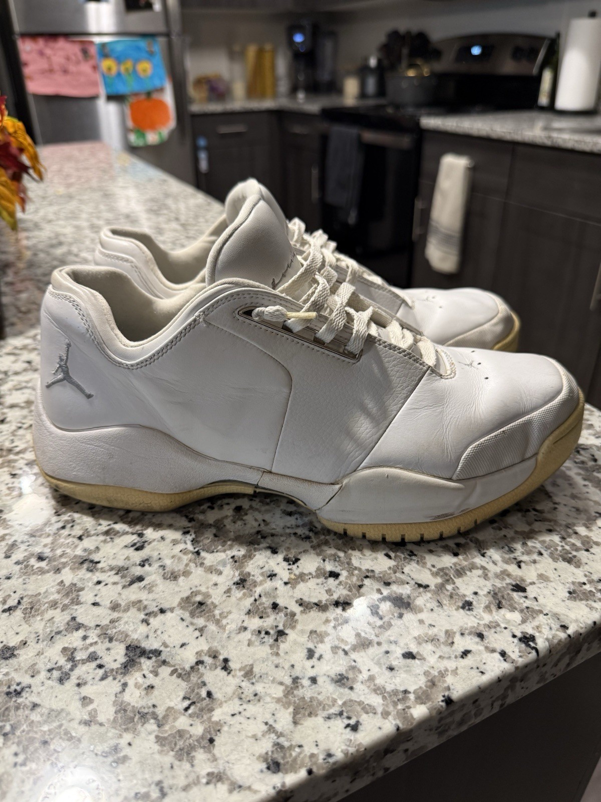 Very Rare Air Jordan Jumpman Servem Low 309168-103 White / Metallic Silver (04)