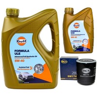 MotoröL Set Gulf Formula ULE 5W-40 6 Liter + ÖLfilter FüR VW Passat Variant 2.8