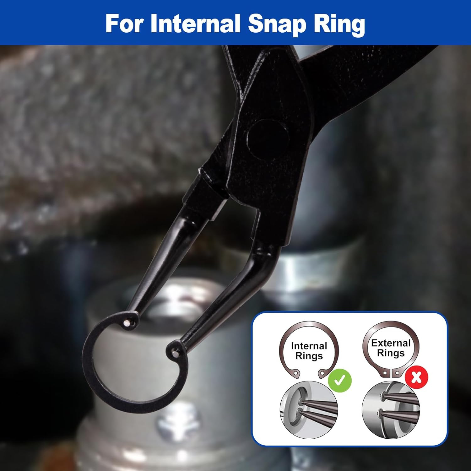 Snap Ring Pliers Heavy Duty, Internal Retaining Ring C Clip Circlip Pliers 90 De