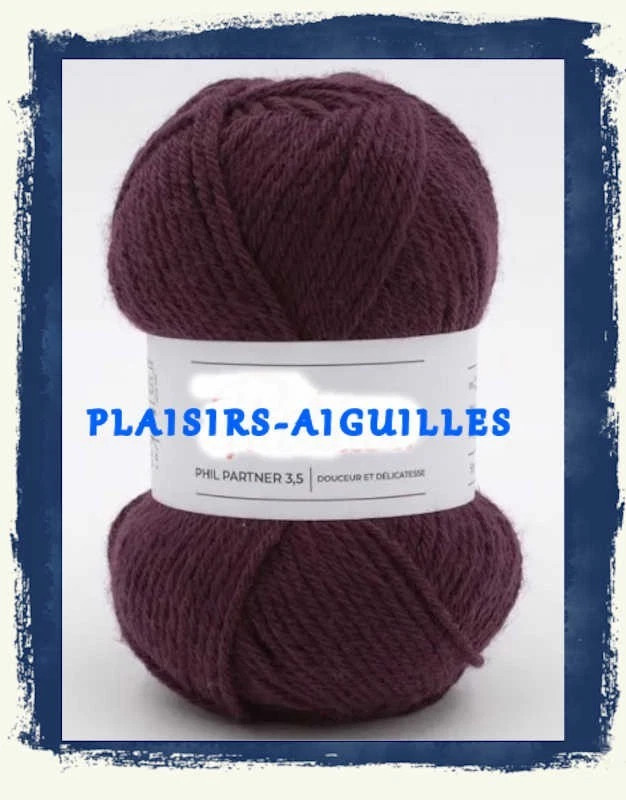 Lot De 15 Pelotes De Laine Phildar – Frimas Couleur Prune – Acrylique/laine
