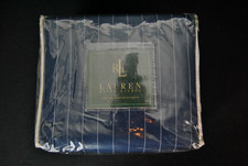 NWT VTG Ralph Lauren Worth Avenue King Comforter Duvet Cover Blue Stripes JM26 6