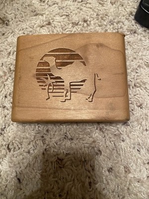 VTG Wooden Camel Flat Cigarette Holder 10 Slots Top Sliding Piece