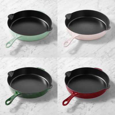 Staub Enameled Cast Iron Traditional Deep Skillet, 11'' - Full Color