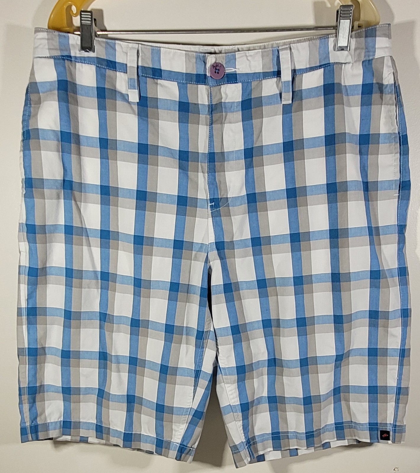 Tony Hawk Plaid Shorts 36 Adult Men's Biking blue/gray/white