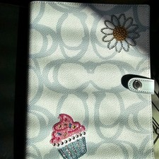 Coach Notebook In Sketch Signature Canvas with Optional Sticker