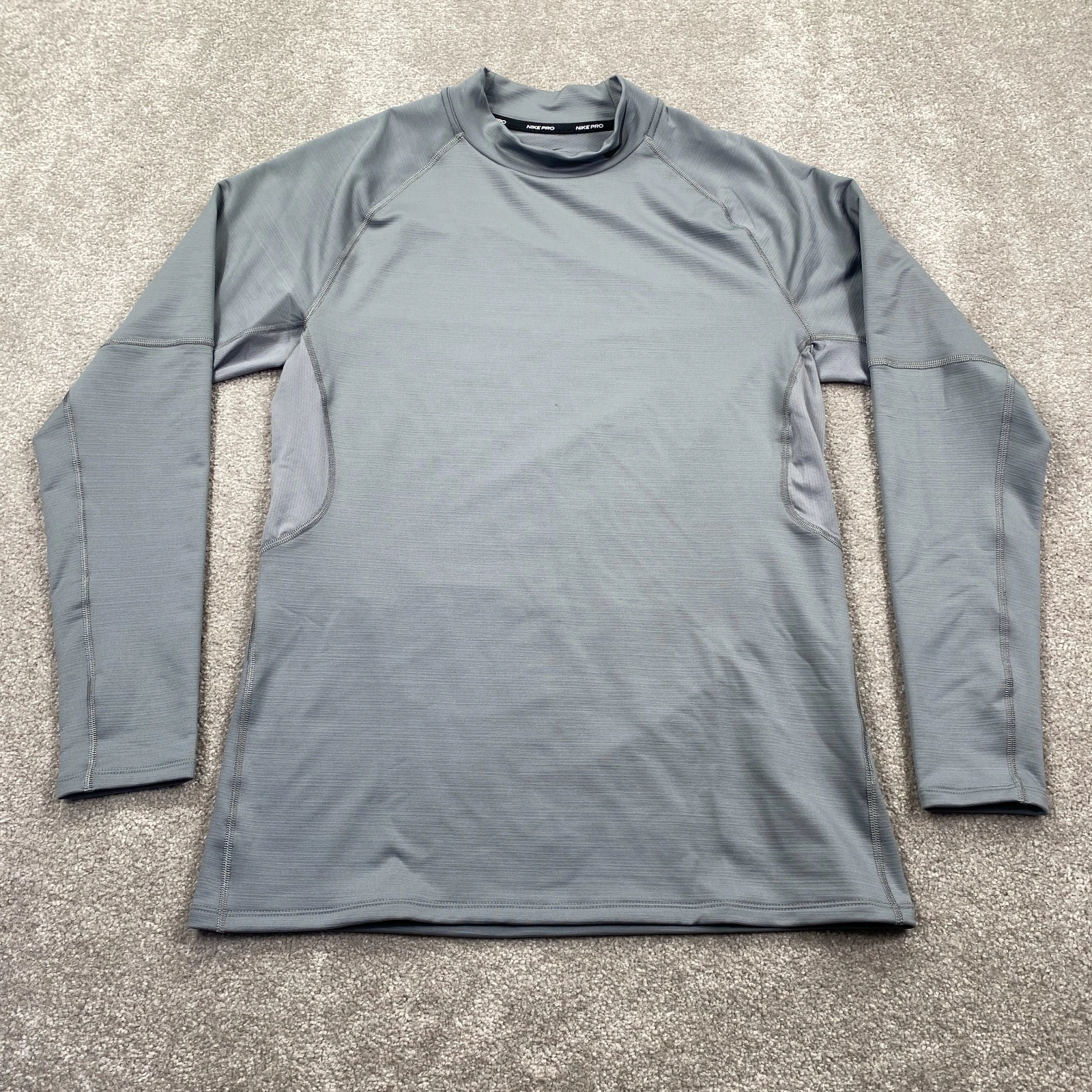 Nike Pro Dri-Fit Thermal Athletic Training Shirt Top Mens Size L Gray FB8515-084
