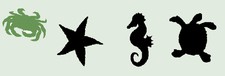 Stencil Crab Starfish Seahorse Turtle Free Shipping 