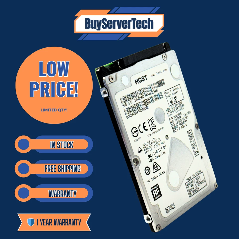 HGST HTS545050A7E680 500GB 2.5" SATA 5400RPM | PS3 PS4 Xbox Laptop | 0HRS | 1YR - Image 3 of 4