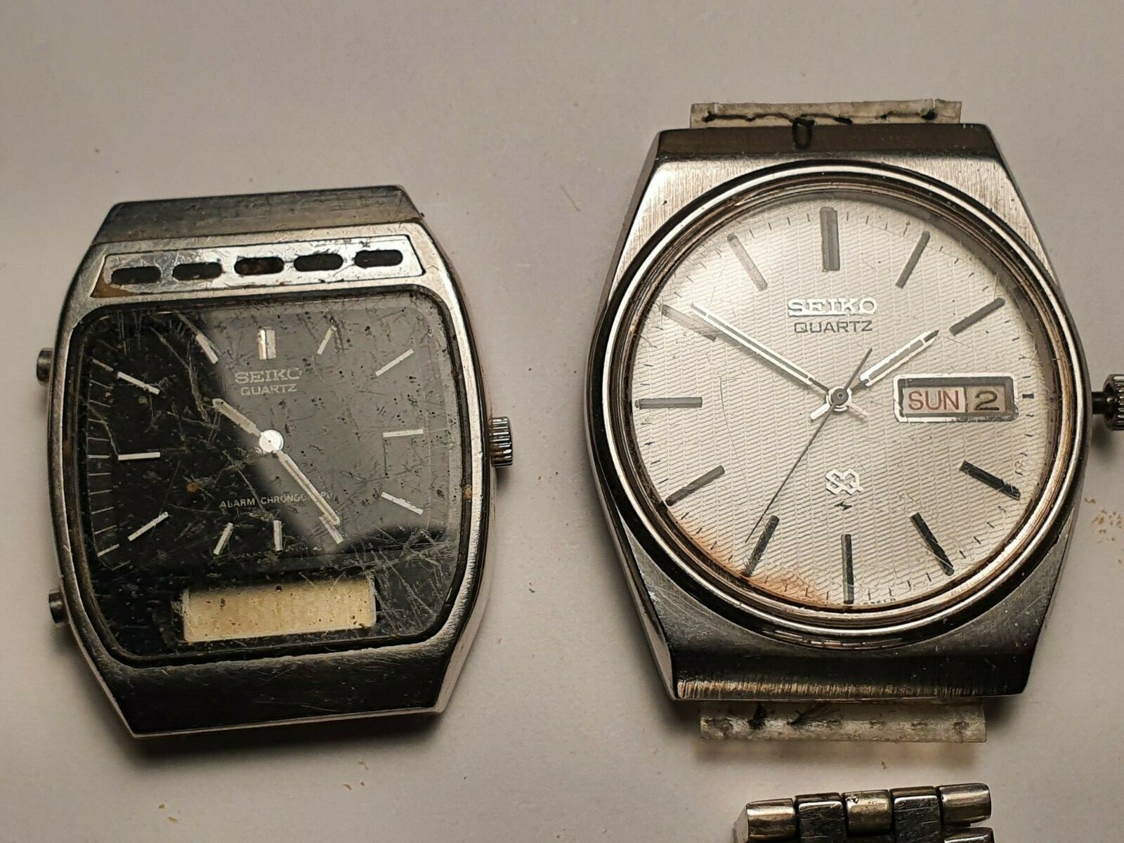 Vintage SEIKO watches quartz lot rare models spares or repair lot 8 x