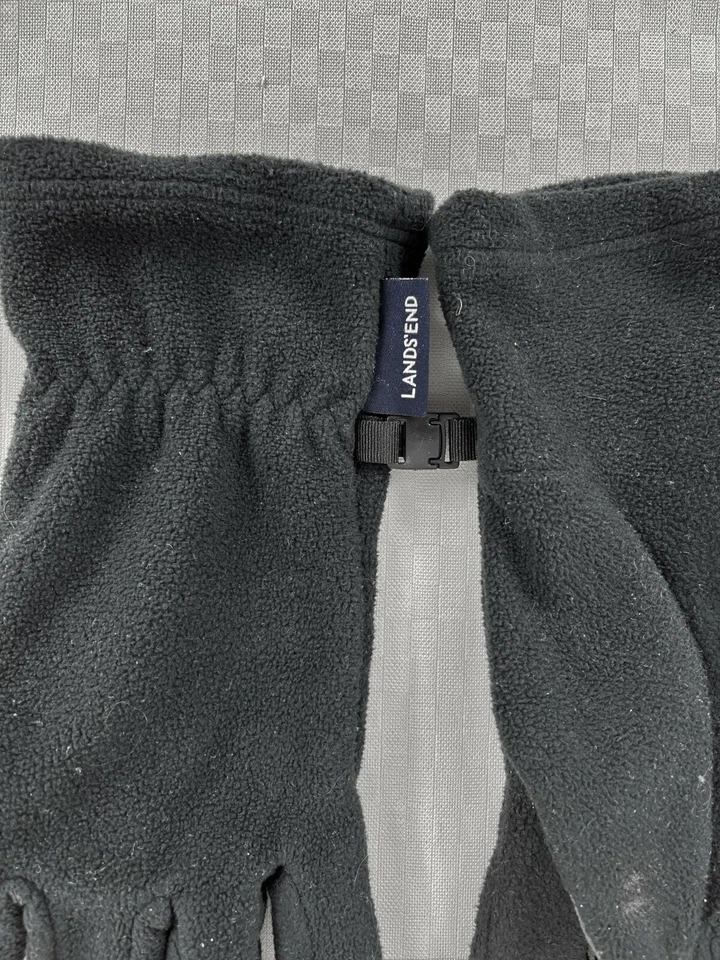 Guantes con pantalla táctil micro polar negros Lands End talla M Foto 3 de 4