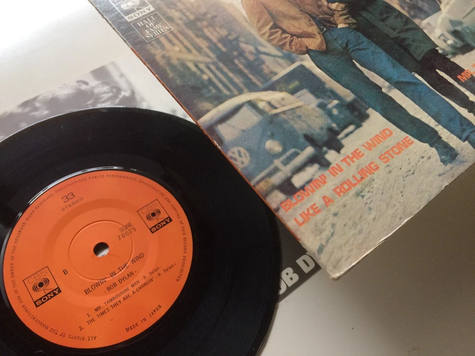 Bob Dylan "BLOWIN' IN THE WIND" SONE 70025 JAPAN 1st PRESS EP CBS COLUMBIA SONY Foto 3 de 4