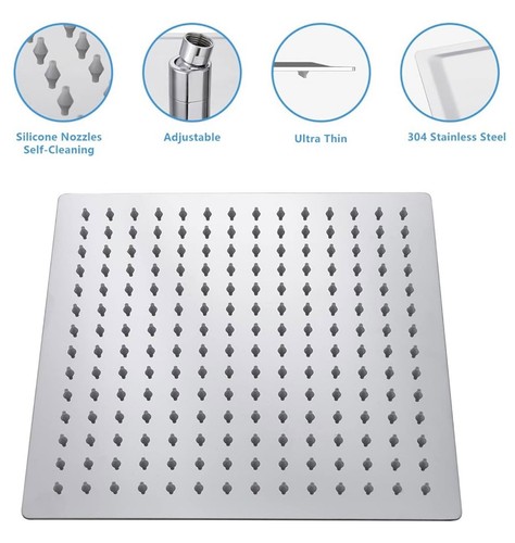 Lordear 16” Rainfall Shower Head With Silicone Nozzles “ OPEN BOX As Pictured “ - Picture 4 of 9