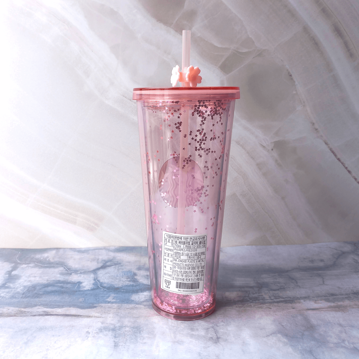 Starbucks Korea 2018 Cherry Blossom Glitter Cold Cup 710ml - Rare
