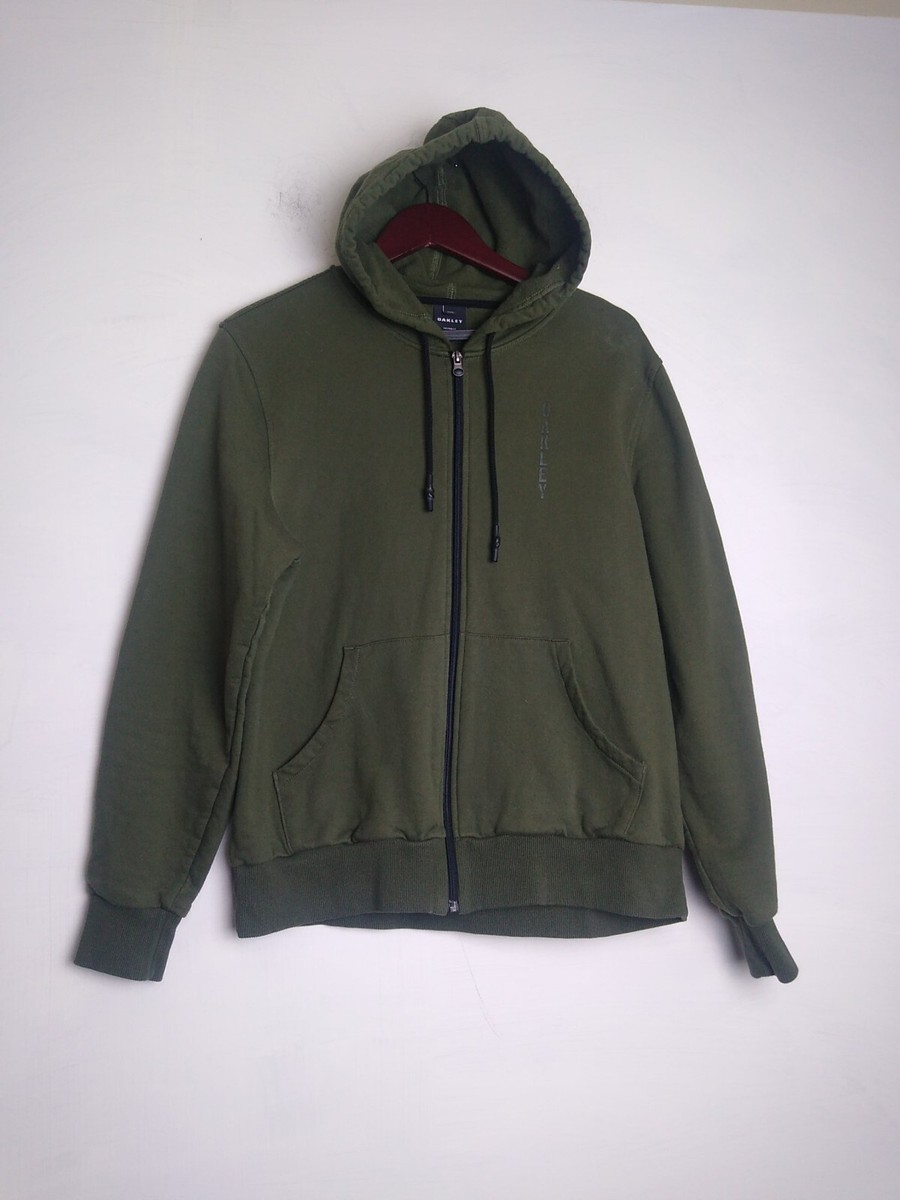 Oakley Men's Full Zip graphic Hoodie Sweatshirt Jacket Olive Green