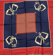 Authentic Super Rare Pattern Fendi Vintage Silk Large Size35x35 Scarf