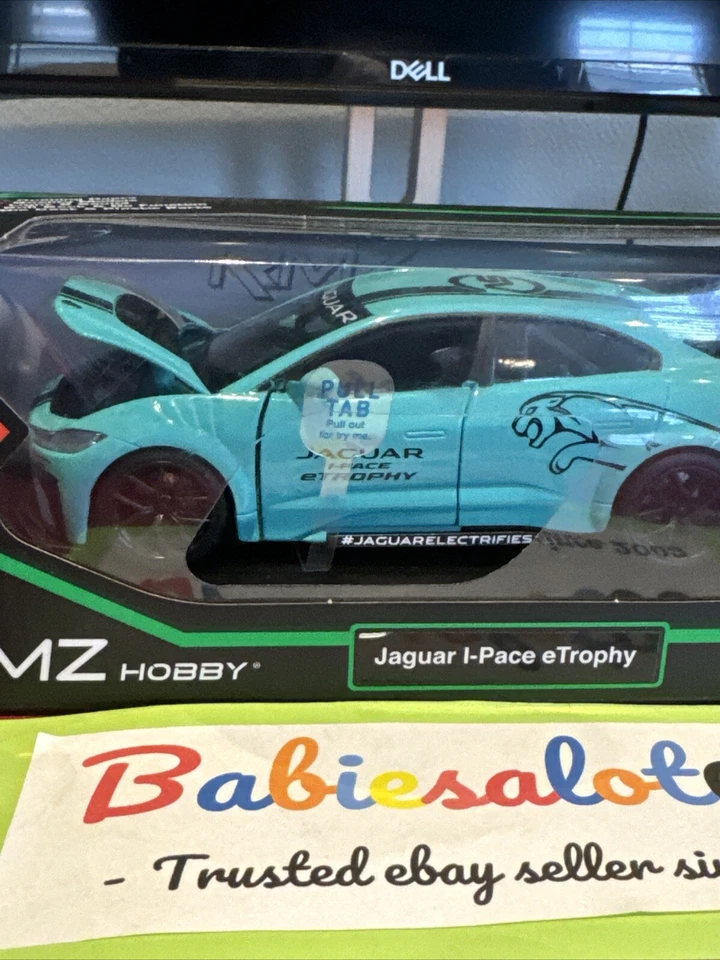 Jaguar I-PACE e-TROPHY verde azulado turquesa escala T1/32, luces + sonido modelo fundido a presión Foto 3 de 4