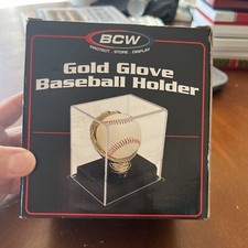 BCW #AD13 Deluxe Acrylic Gold Glove Baseball Holder black base ball display case