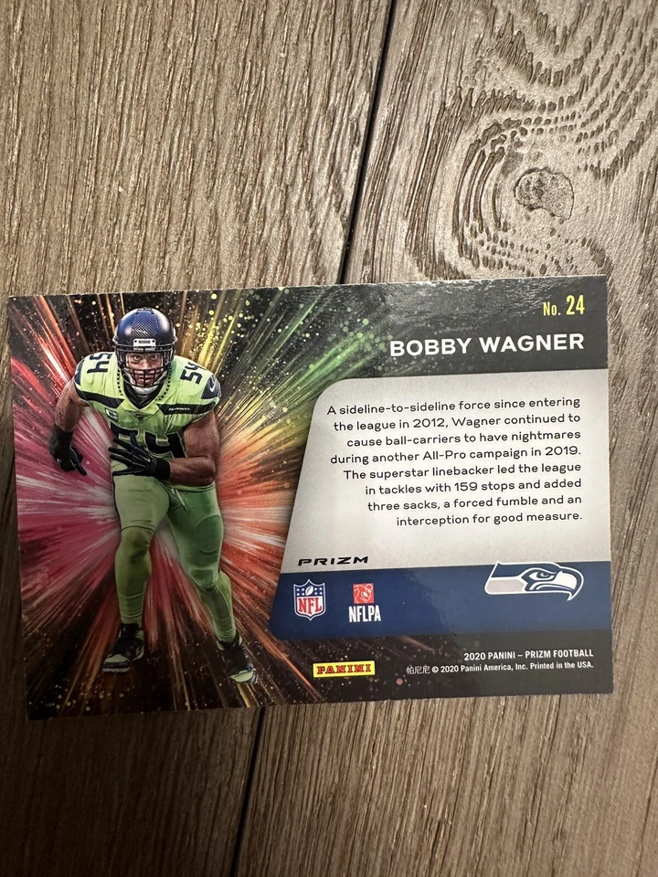 2020 Panini Prizm Football Fireworks No Huddle Prizm #24 Bobby Wagner Seattle - Image 2 of 2