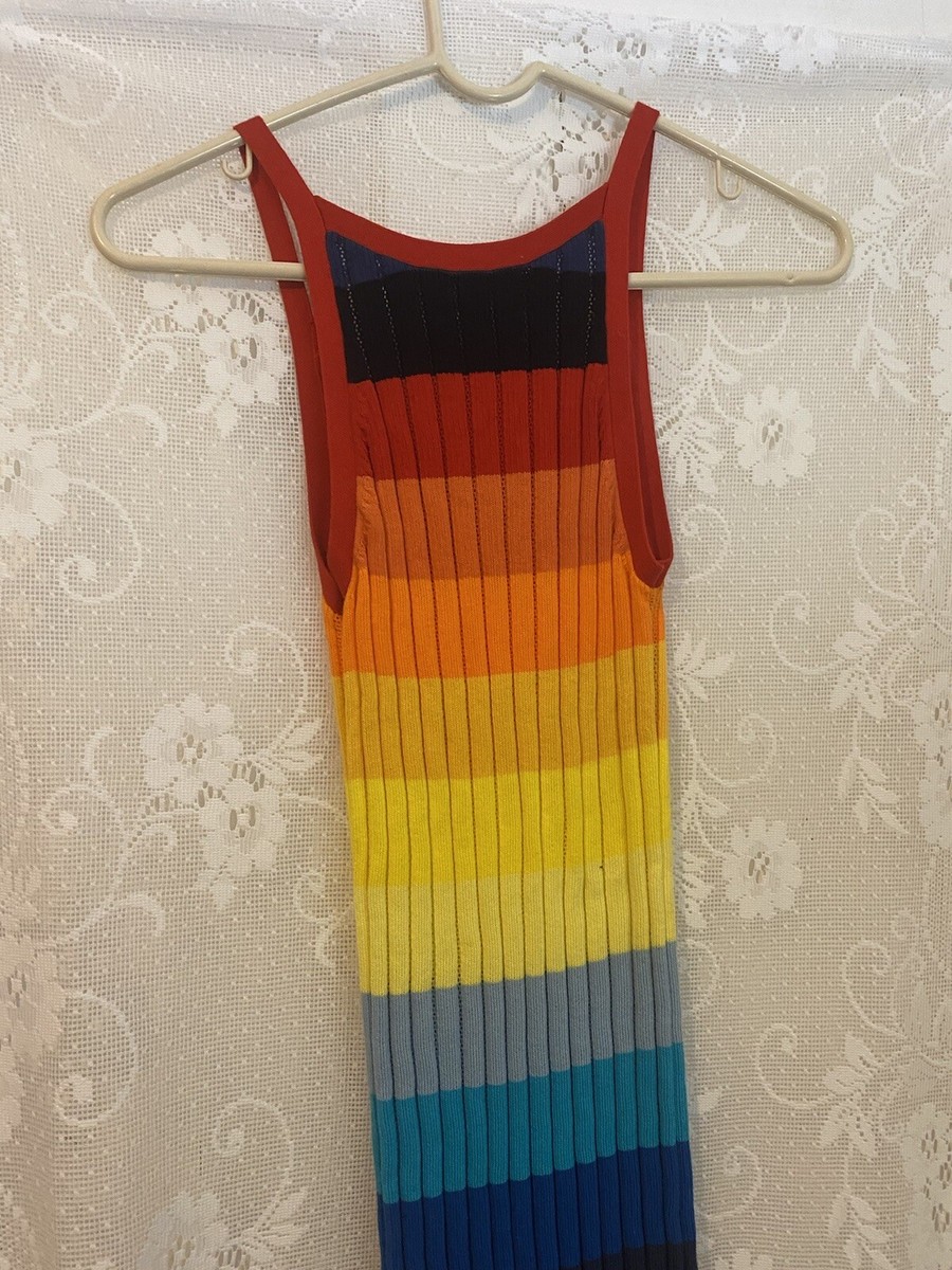 knit rainbow dress Chinti & Parker Womens Tank Stretch Size XS Pride Rainbow wishes