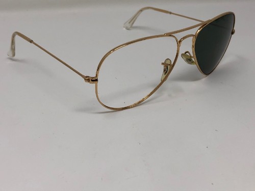 RAY-BAN RB3025 L0205 Sunglasses Frame Italy Aviator Gold/Clear 58-14-135  UV01 | eBay