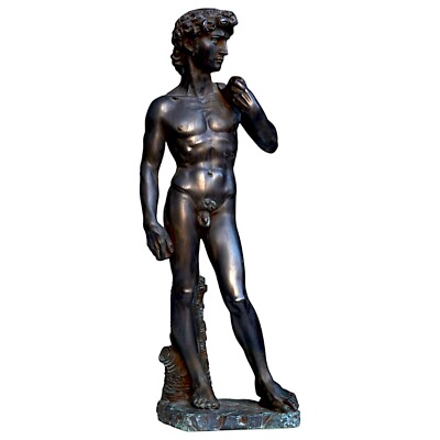 David Von Michelangelo Marmor Skulptur Mit Bronze Finish Home Decor H 75cm