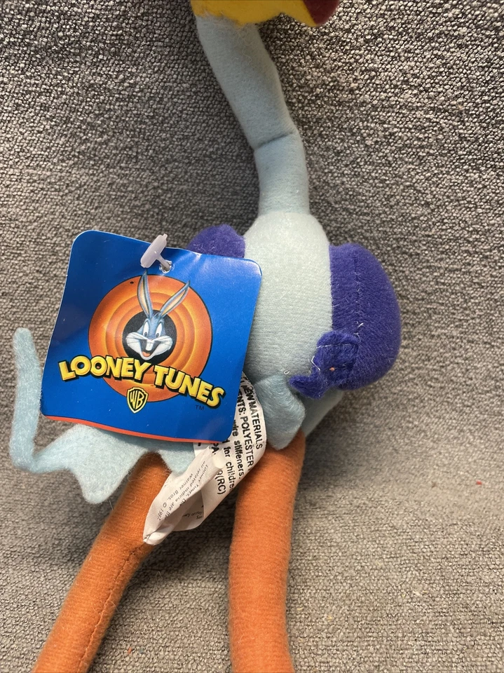 Peluche de colección Looney Tunes Warner Bros Road Runner 1997 KG nuevo de stock Foto 3 de 4