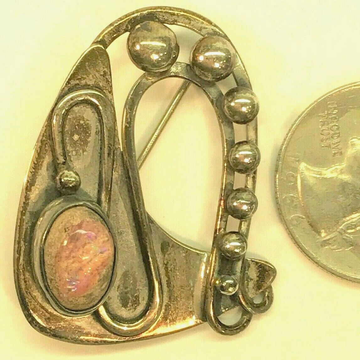 Paul Miller Estate Sterling Silver Modernist Organic … Gem