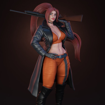 Elsa Bloodstone, Marvel, Comic, sexy Pin-Up, Action, Figur, 3D Druck, UNBEMALT