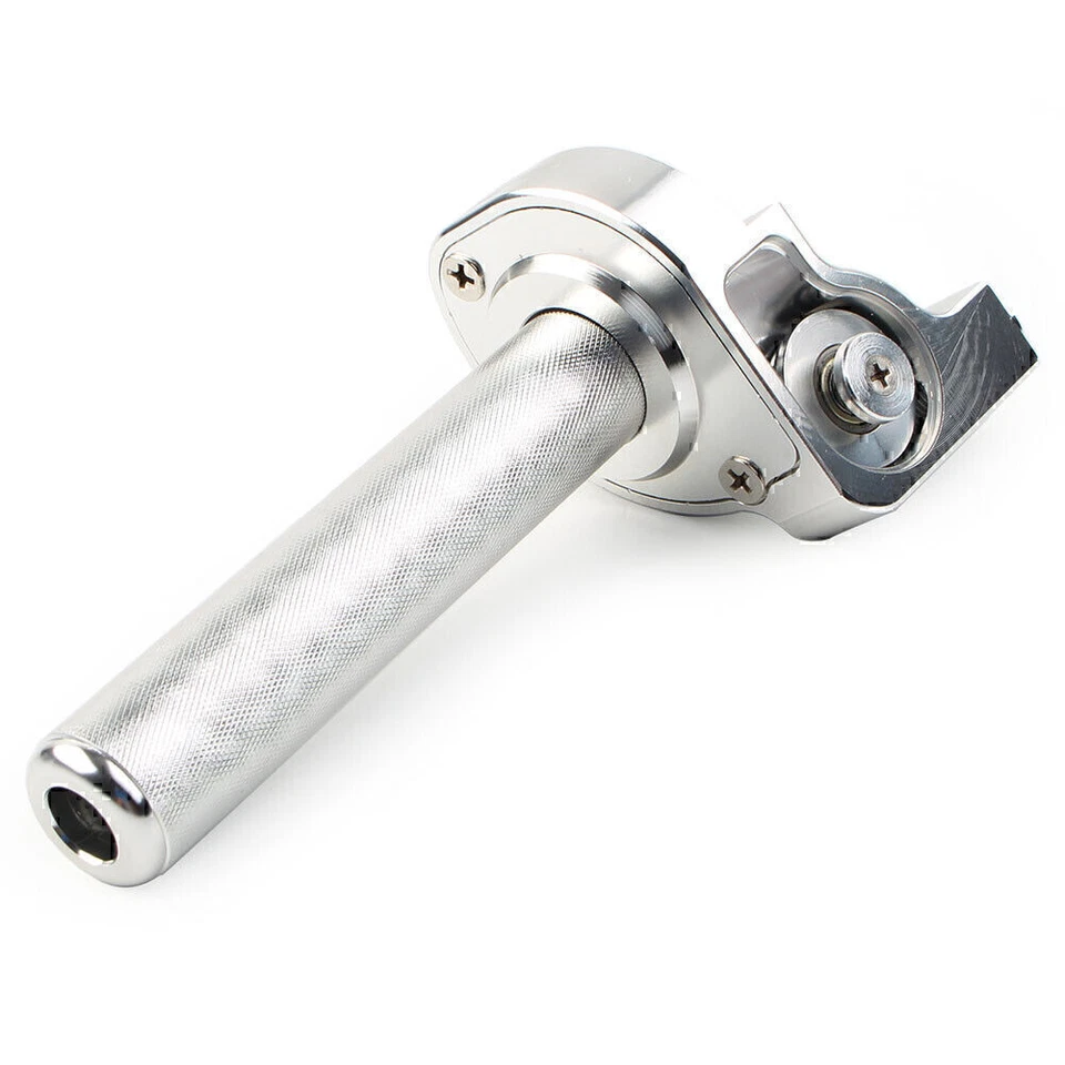 7/8 '' Motorradlenker CNC-Handgriff Twist Gasbeschleuniger Universal Silber - Image 4 of 4