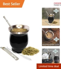Yerba Mate Cup Kit Stainless Steel 8oz Double-Walled Reusable Tea Set