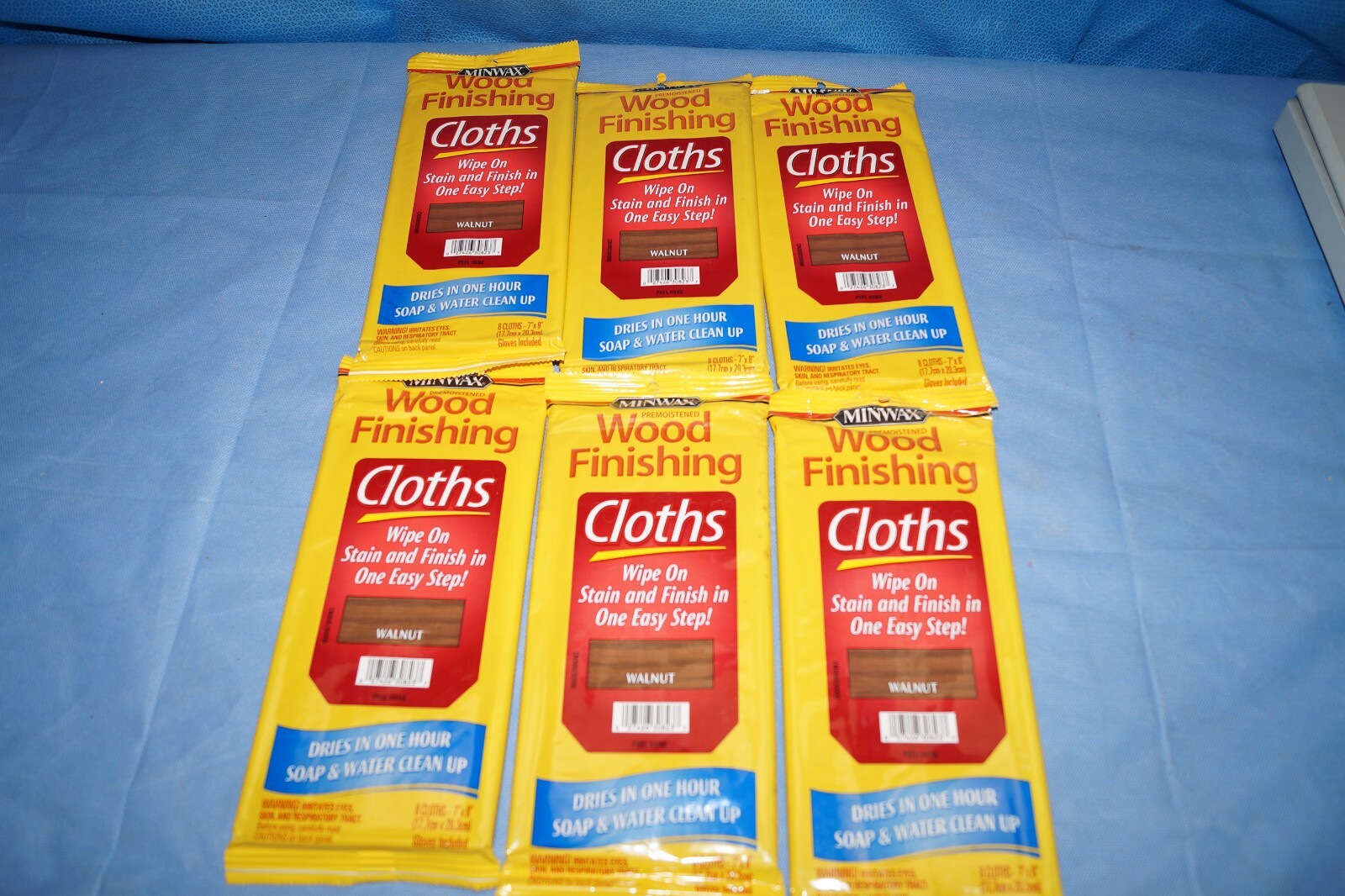 6 Packages Of 8 Cloths Minwax Stain Wood Finishing Cloths Walnut eBay