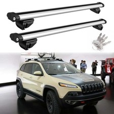 53 Roof Rack Cross Bar Top Luggage Cargo Carrier Wlock For Jeep Cherokee Sport