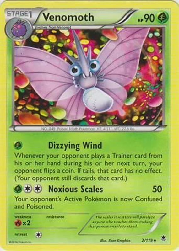 (4X) VENOMOTH - Pokemon XY Phantom Forces 2/119 - BRAND NEW FROM COLLECTOR