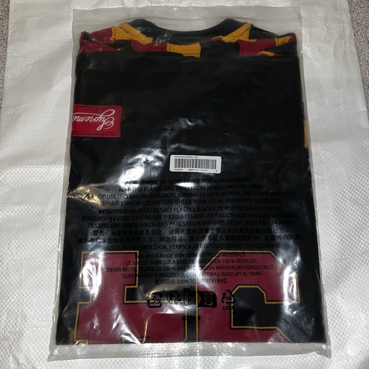 🪡 Supreme Patchwork Yoke Football Top - Black - Medium - BRABD
