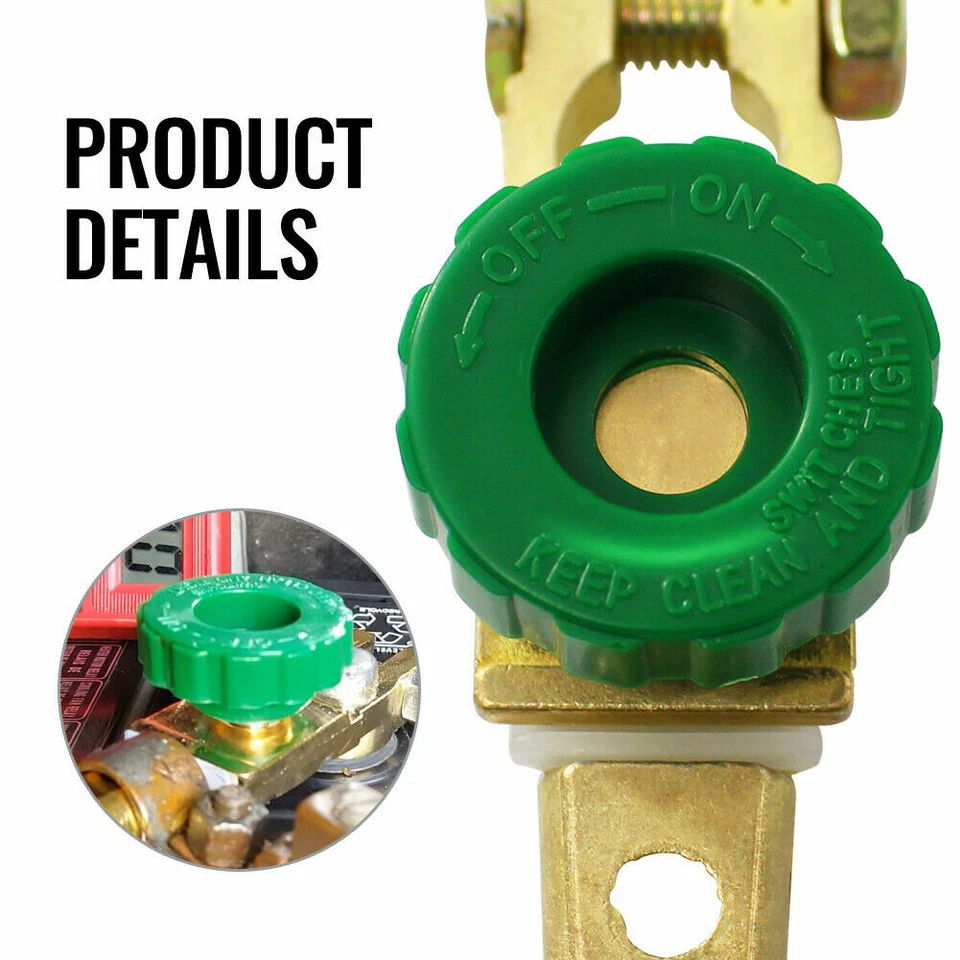 500A- Bateria Verde Desconexão Rápida Interruptor Mestre de Desligamento - Interruptor de Desligamento - Imagem 2 de 4