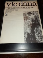 Vic Dana If I Never Knew Your Name Rare Original Promo Poster Ad Framed!