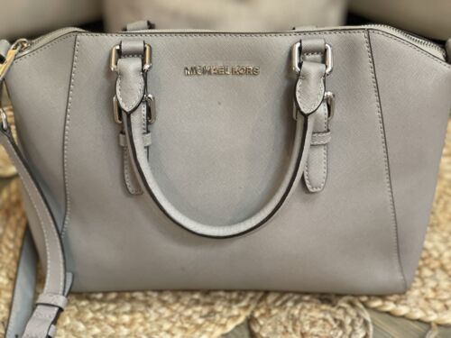 Michael Kors Grey Leather Handbag Purse - image 1