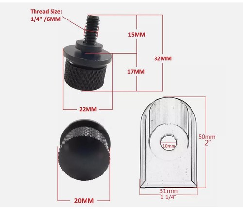 50*31mm For 1996 Up to 2021 Chrome Billet Rear Fender Screw Mount Seat Bolt Nut - Picture 3 of 7