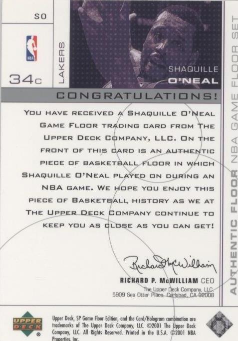 2000-01 SP Game Floor Edition - Shaquille O