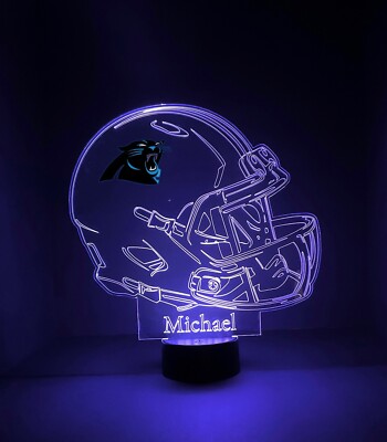 Carolina Panthers, Modern style helmet, 3D led light with base, personalized | eBay Carolina Panthers, Modern style helmet, 3D led light with base, personalized | eBay
