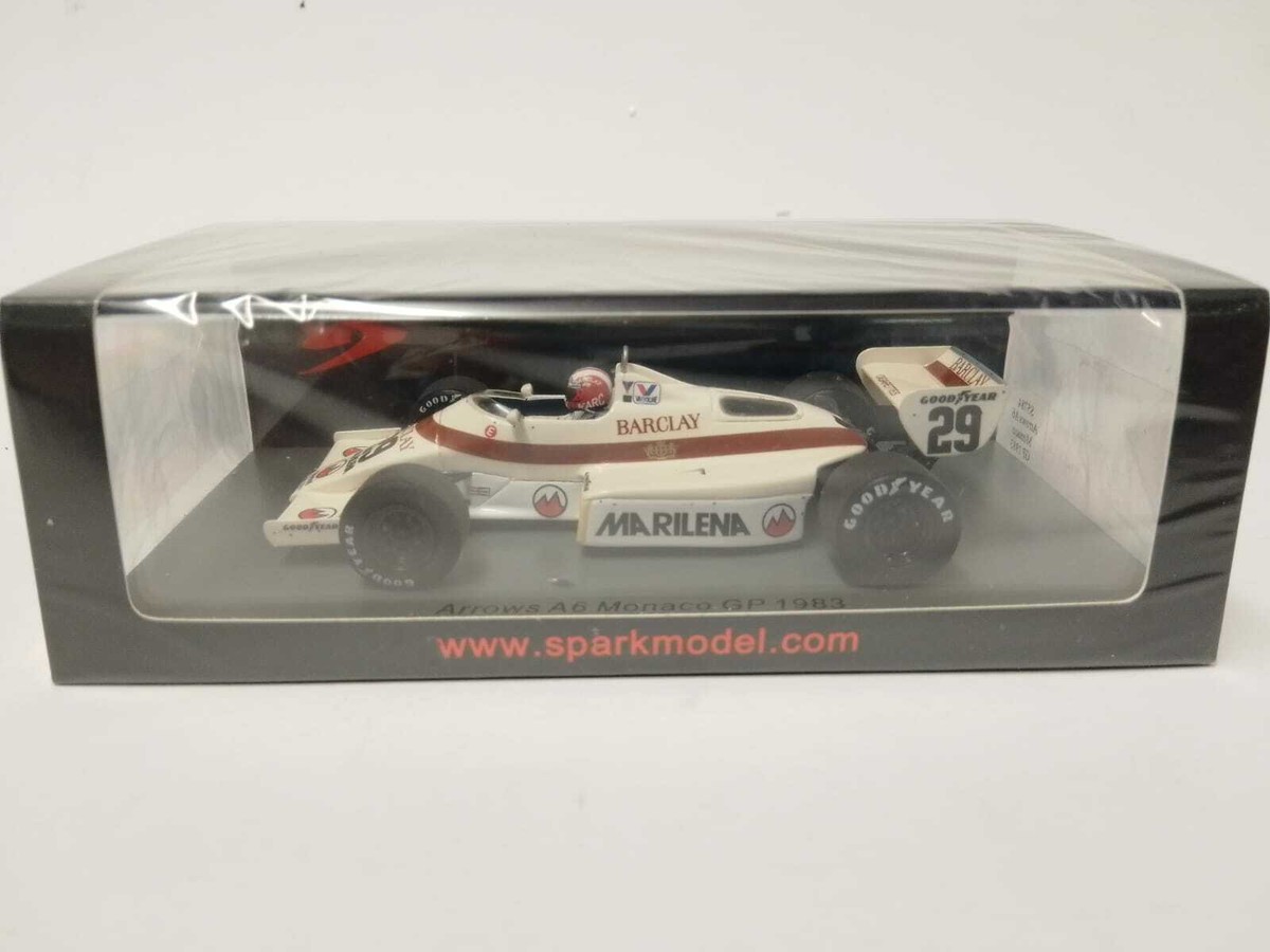 Miniature Spark S5784 Arrows A6 N°29 - GP Monaco 1983 Marc Surer - 1/43 Résine