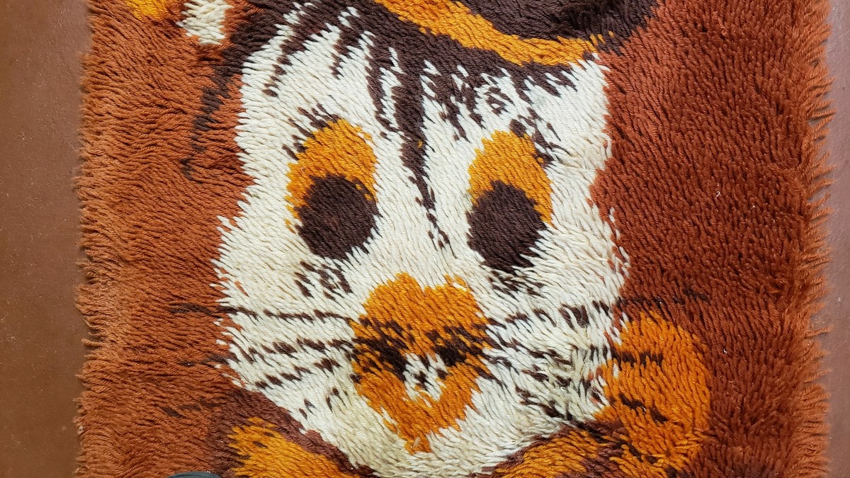 2x3 Rya Shag Rug Mid-Century Modern Danish Shag Rug 1960s Small