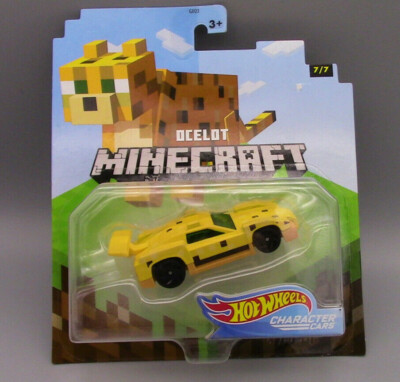 Hot Wheels 2020 Minecraft Gaming Character Car -Yellow Ocelot Model (7/7) NIP