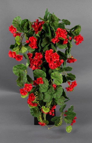 GeranienhäNger 70Cm Rot Zf Kunstpflanzen Kunstblumen KüNstliche Geranie Blumen-image