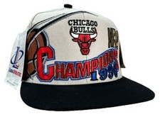 Vintage 1996 Chicago Bulls Championship Snapback Hat Logo Athletic New w Tags
