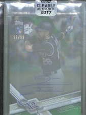 2017 Topps Clearly Authentic Green Autograph #CAAU-DD David Dahl No 97 of 99