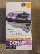 Conair Xtreme Instant Heat Jumbo And Super Jumbo Hot Rollers And 12 Metal Clips